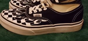 VANS boys Size 2 Flames & Checkered